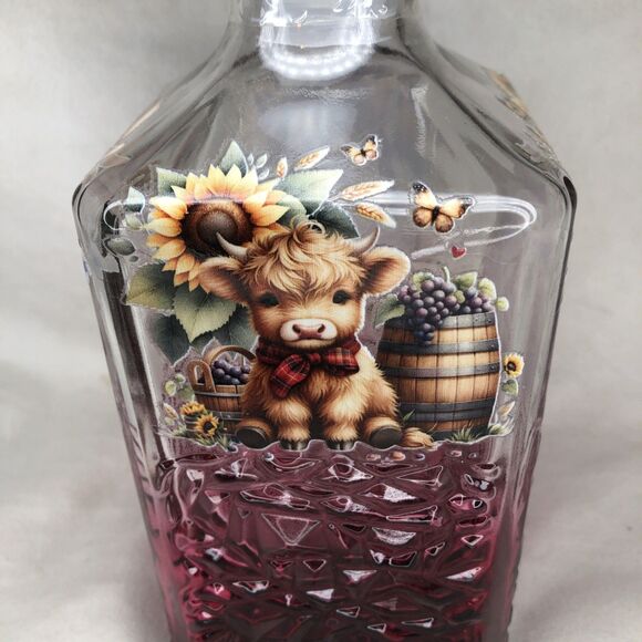 Highland Cow Wine 🍷 Decanter - Target 🎯 Bullseye's Playground Pink/Red NEW! - Picture 2 of 6